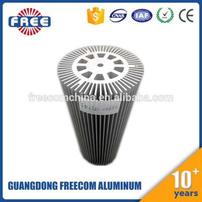 6063 Round Aluminum Extrusion Profile for LED Light, OEM Heat Sink, Customized Radiator Manufacturer