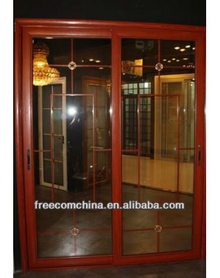 Anodized Red Wood Aluminum Fixed Door and Window profile